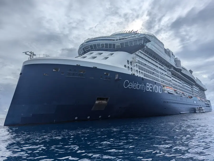The Celebrity Beyond cruise ship docked in port
