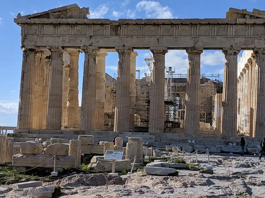 The Parthenon atop the Acropolis in Athens, Greece